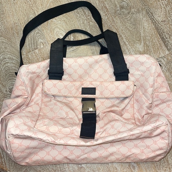 Ralph Lauren Handbags - Ralph Lauren Pink Monogram Tote Duffle Handbag